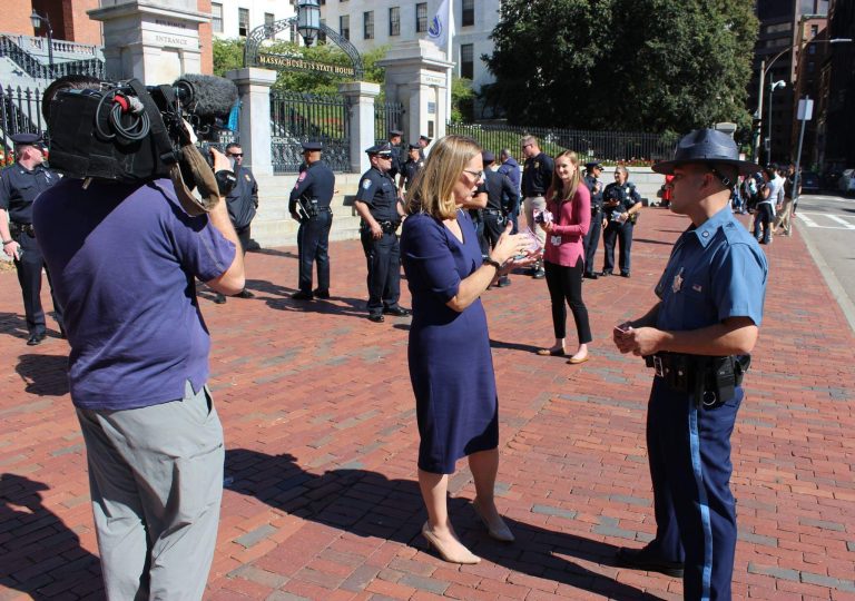 Hingham Police with NBC10 Boston and Trooper Dustin Fitch at Massachusetts State House