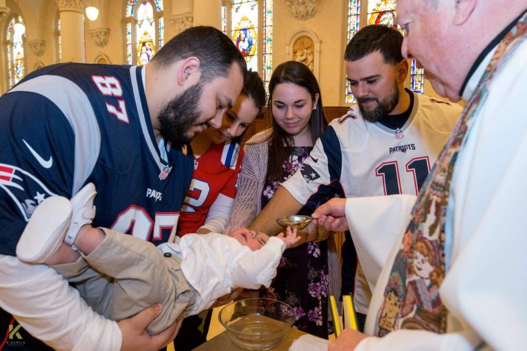 When the Superbowl and your baby's baptism are the same day...