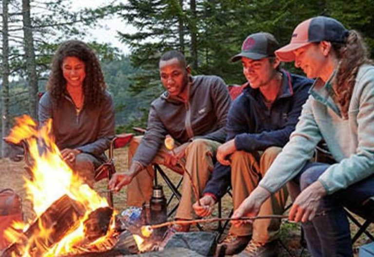 Camping with friends.