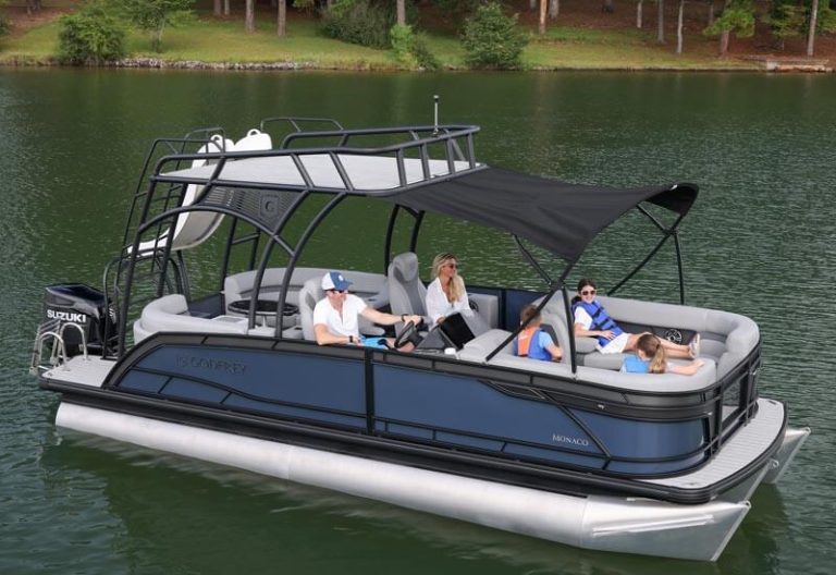 Godfrey pontoon family on lake 768x528